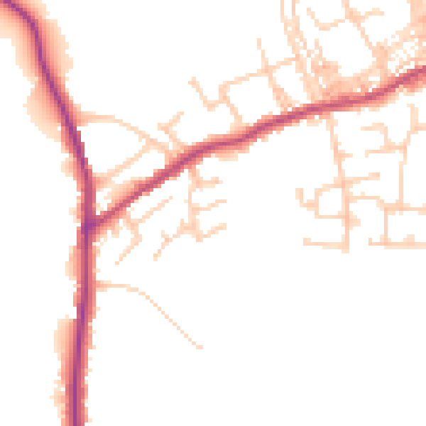 Daytime road noise heatmap for PR7 5FG