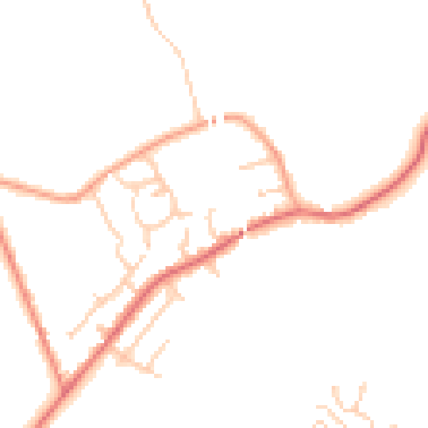 Daytime road noise heatmap for PR7 5FJ