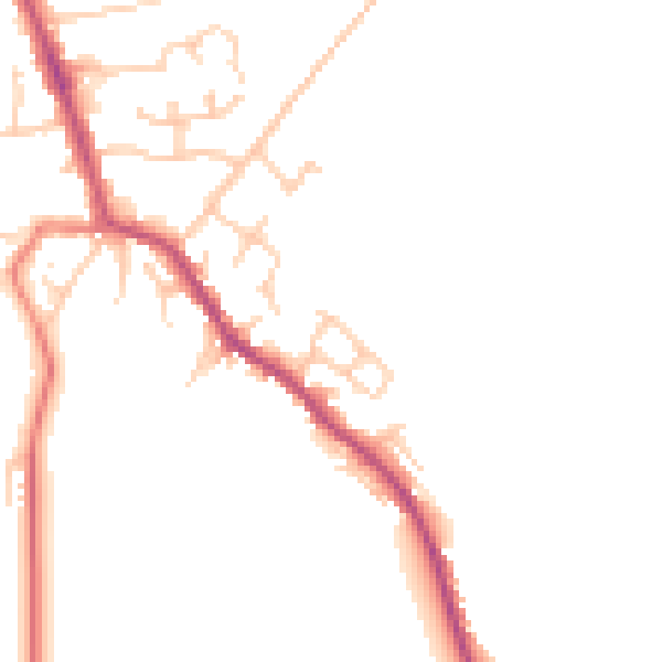 Daytime road noise heatmap for PR7 5FN