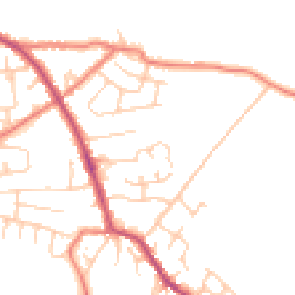 Daytime road noise heatmap for PR7 5FS