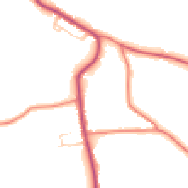 Daytime road noise heatmap for PR7 5FX