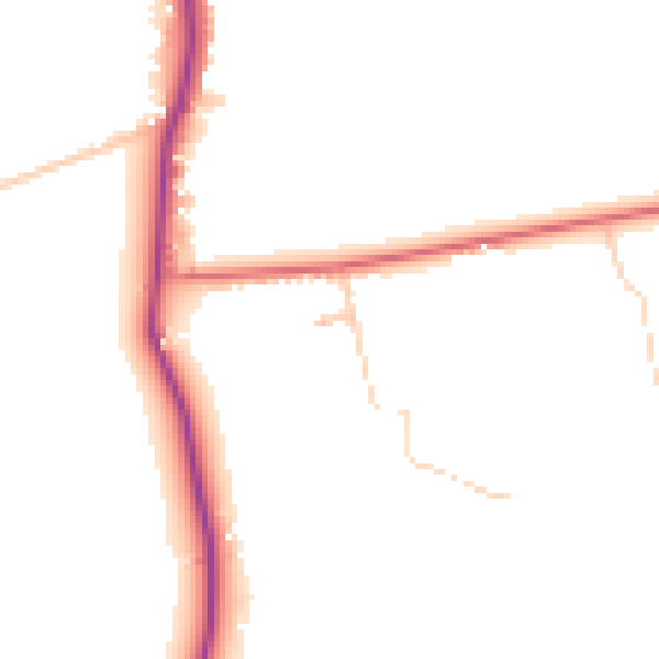 Daytime road noise heatmap for PR7 5JE