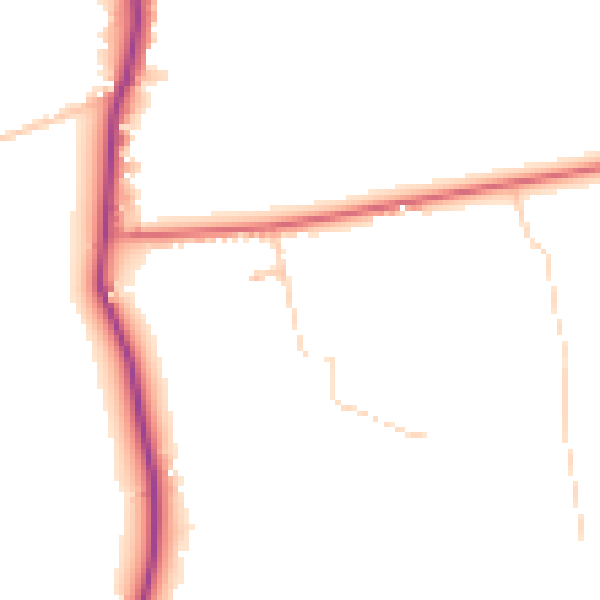 Daytime road noise heatmap for PR7 5JF