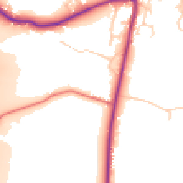 Daytime road noise heatmap for PR7 5JS