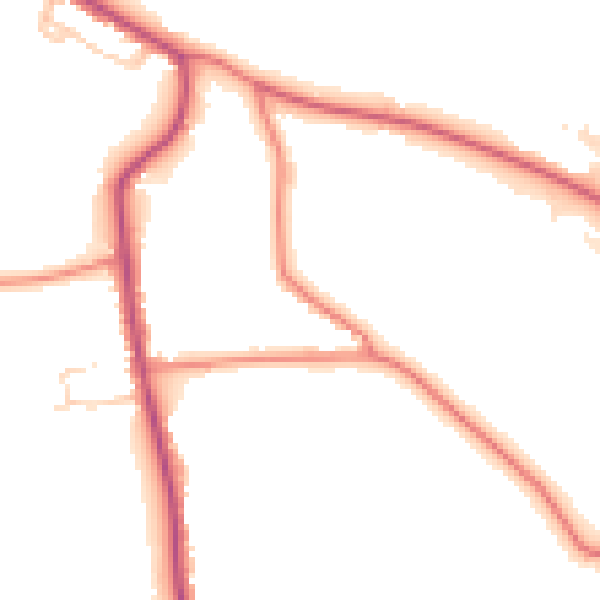 Daytime road noise heatmap for PR7 5LT