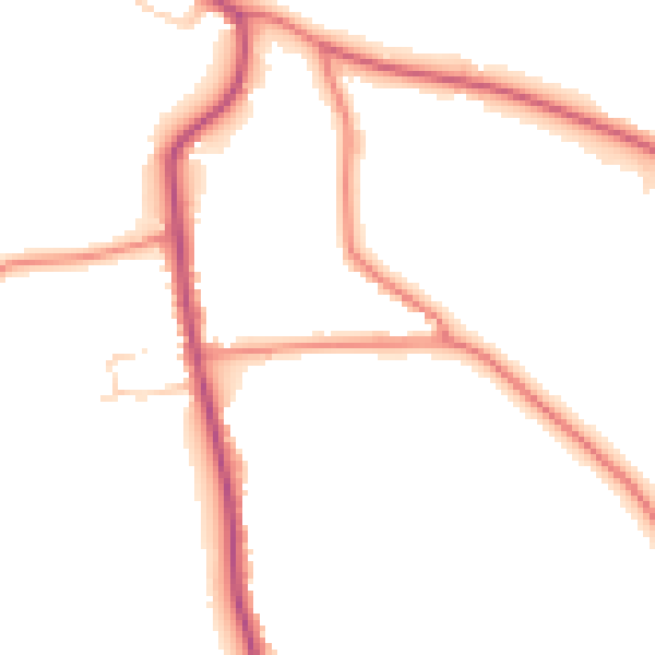 Daytime road noise heatmap for PR7 5LU