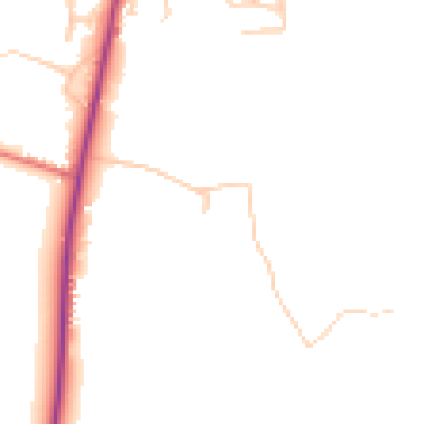 Daytime road noise heatmap for PR7 5NF