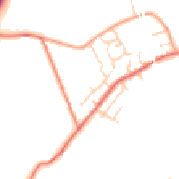 Daytime road noise heatmap for PR7 5NJ