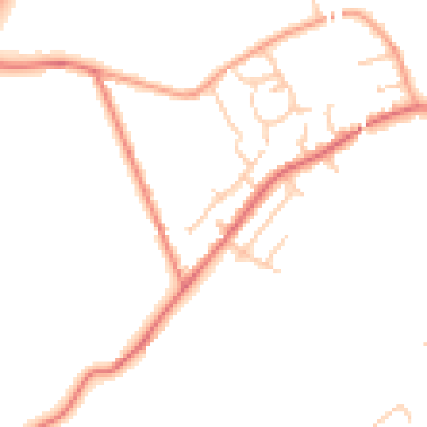 Daytime road noise heatmap for PR7 5NL