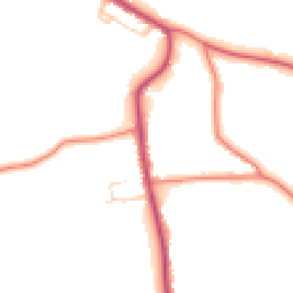 Daytime road noise heatmap for PR7 5NP