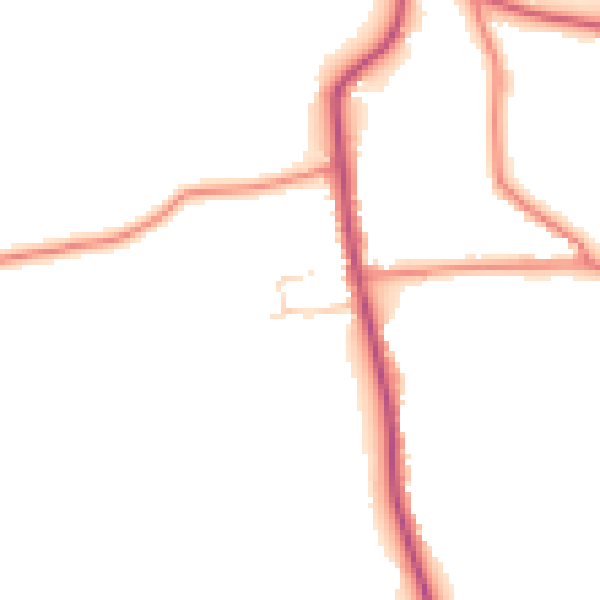 Daytime road noise heatmap for PR7 5NR