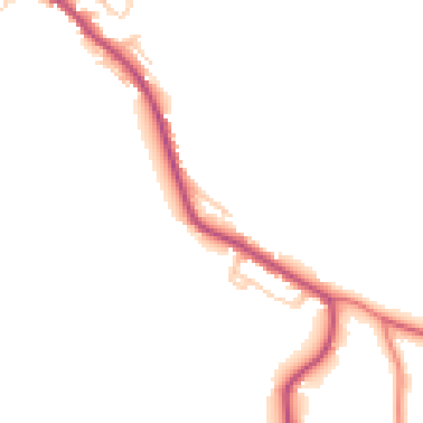 Daytime road noise heatmap for PR7 5NY