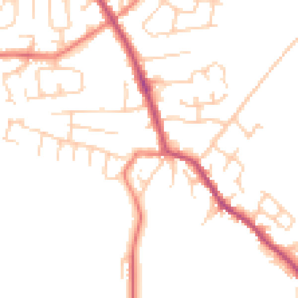 Daytime road noise heatmap for PR7 5PG