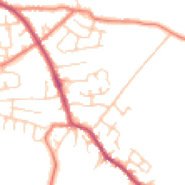 Daytime road noise heatmap for PR7 5QG