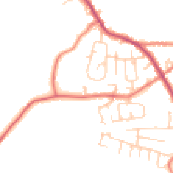 Daytime road noise heatmap for PR7 5QJ