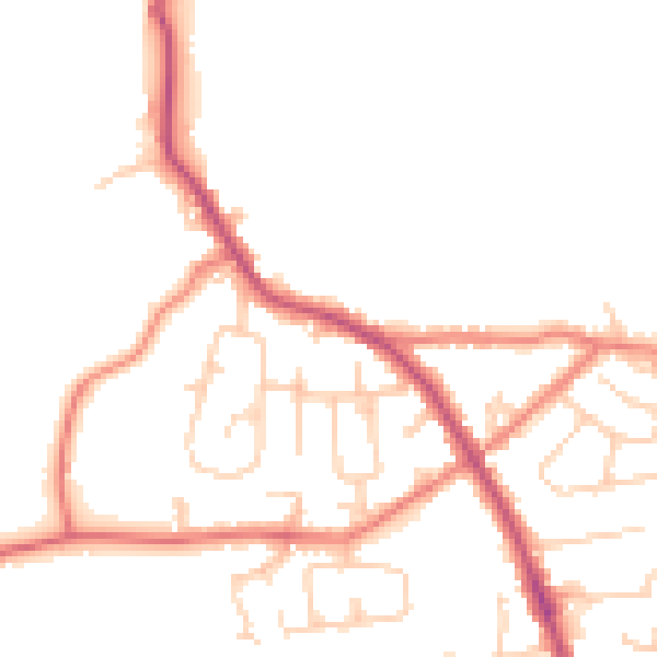 Daytime road noise heatmap for PR7 5QS