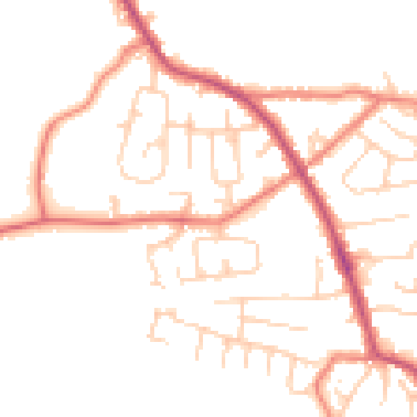 Daytime road noise heatmap for PR7 5RB