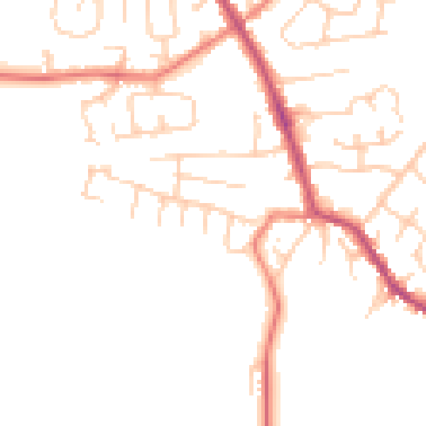 Daytime road noise heatmap for PR7 5RN