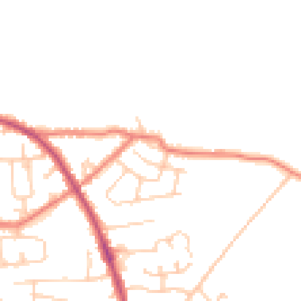Daytime road noise heatmap for PR7 5RZ