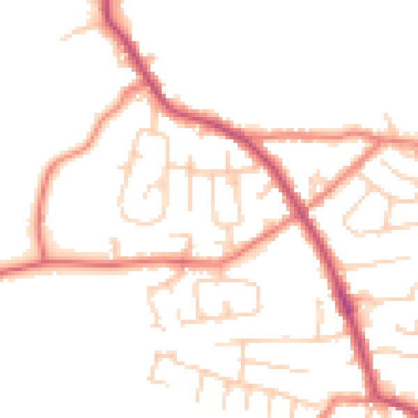 Daytime road noise heatmap for PR7 5SE