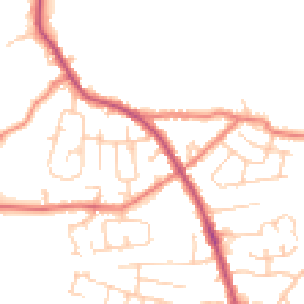 Daytime road noise heatmap for PR7 5SH