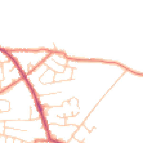 Daytime road noise heatmap for PR7 5SW