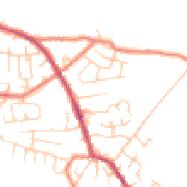 Daytime road noise heatmap for PR7 5SY