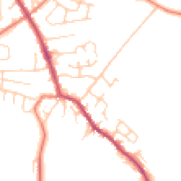 Daytime road noise heatmap for PR7 5TG