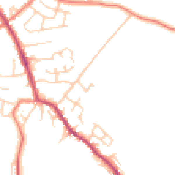 Daytime road noise heatmap for PR7 5TN