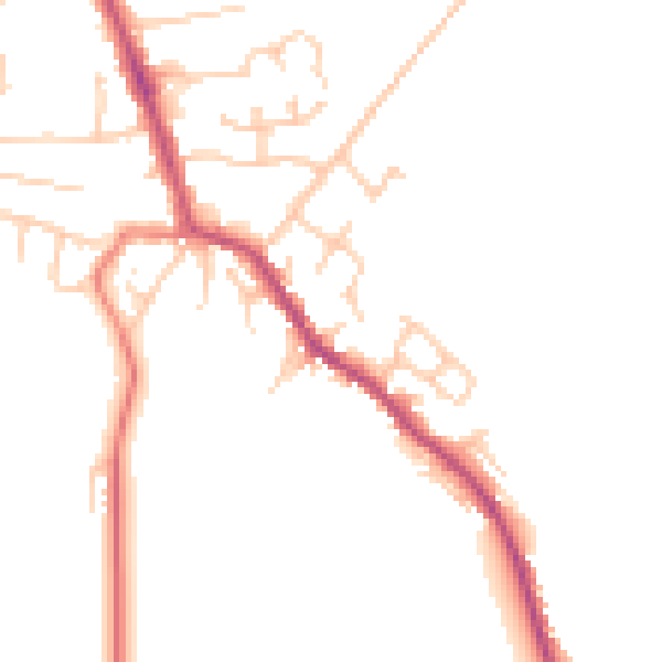 Daytime road noise heatmap for PR7 5TR