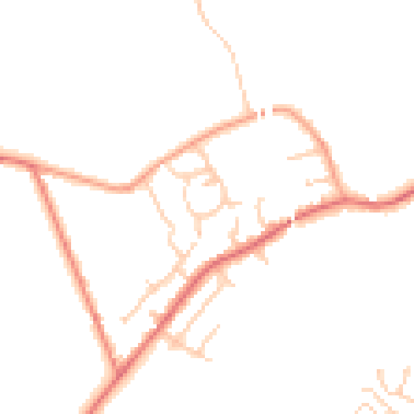 Daytime road noise heatmap for PR7 5TT