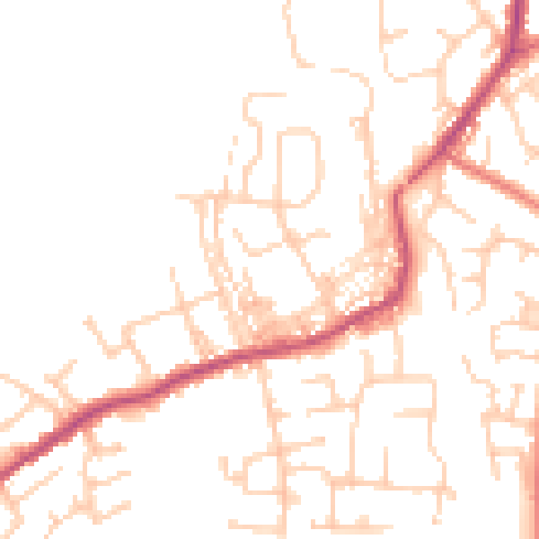 Daytime road noise heatmap for PR7 5TU