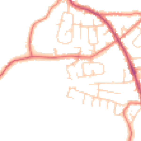 Daytime road noise heatmap for PR7 5UJ