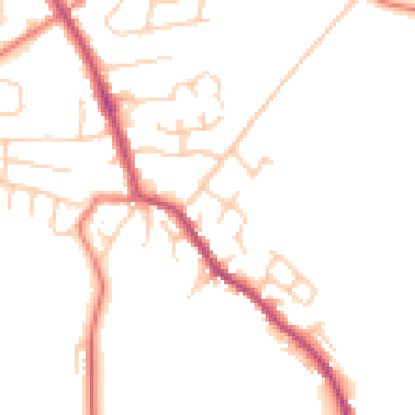 Daytime road noise heatmap for PR7 5UQ