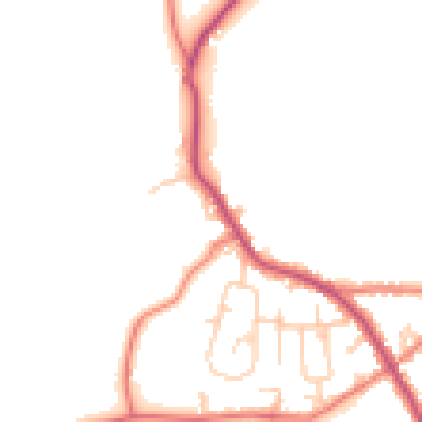 Daytime road noise heatmap for PR7 5UW