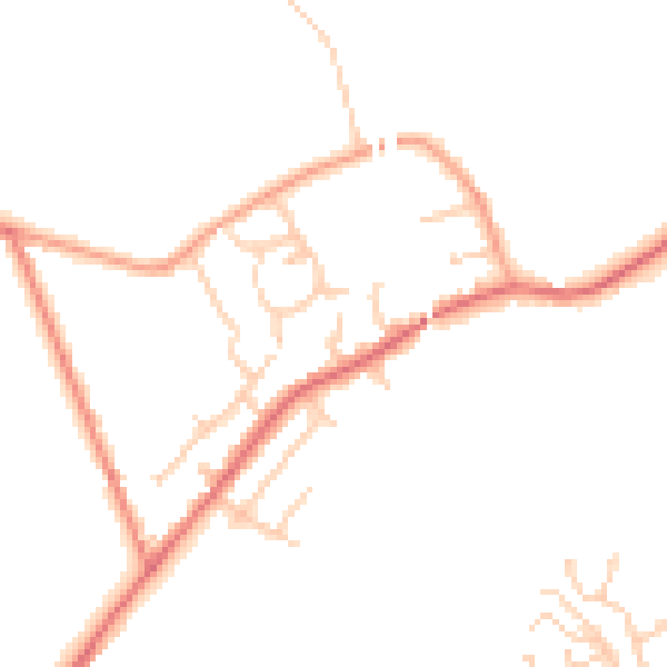 Daytime road noise heatmap for PR7 5WJ