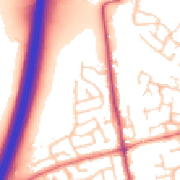 Daytime road noise heatmap for PR7 6BW