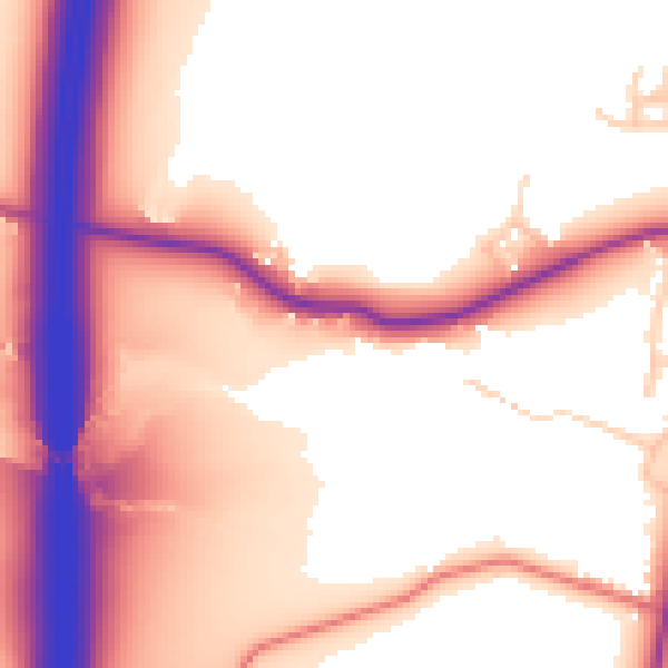 Daytime road noise heatmap for PR7 6GY