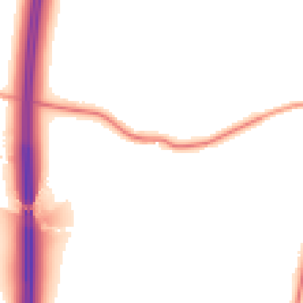 Night-time road noise heatmap for PR7 6GY