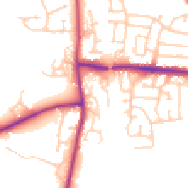 Daytime road noise heatmap for PR7 6JA