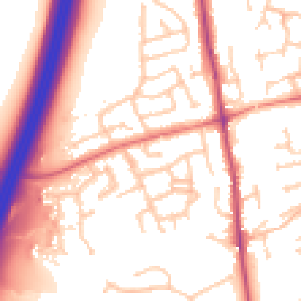Daytime road noise heatmap for PR7 6LE