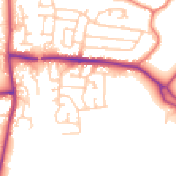 Daytime road noise heatmap for PR7 6NR