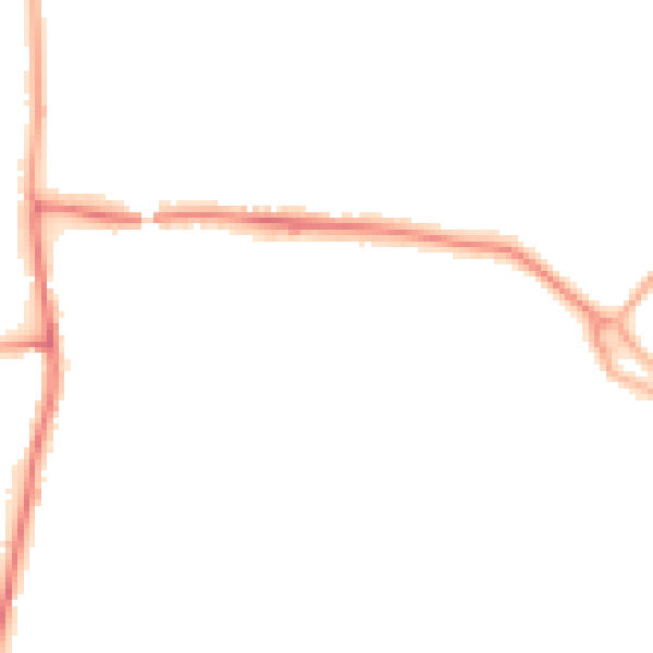 Night-time road noise heatmap for PR7 6NR