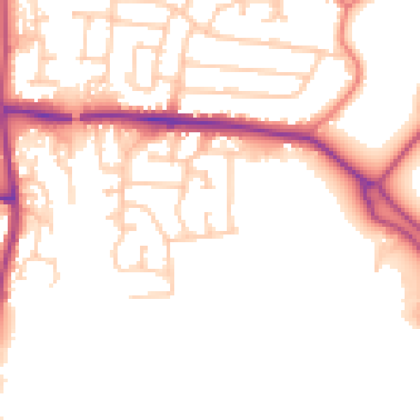Daytime road noise heatmap for PR7 6NS