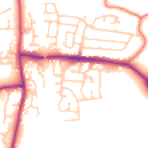 Daytime road noise heatmap for PR7 6NU