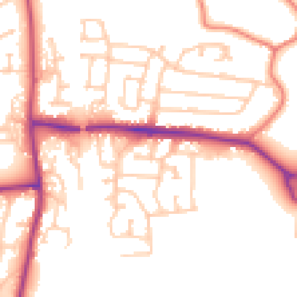Daytime road noise heatmap for PR7 6NX