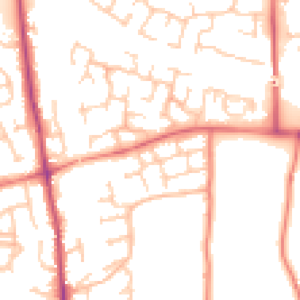 Daytime road noise heatmap for PR7 6QL
