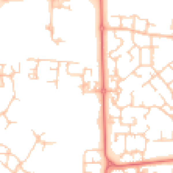 Daytime road noise heatmap for PR7 7AZ
