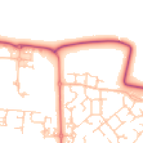 Daytime road noise heatmap for PR7 7BA