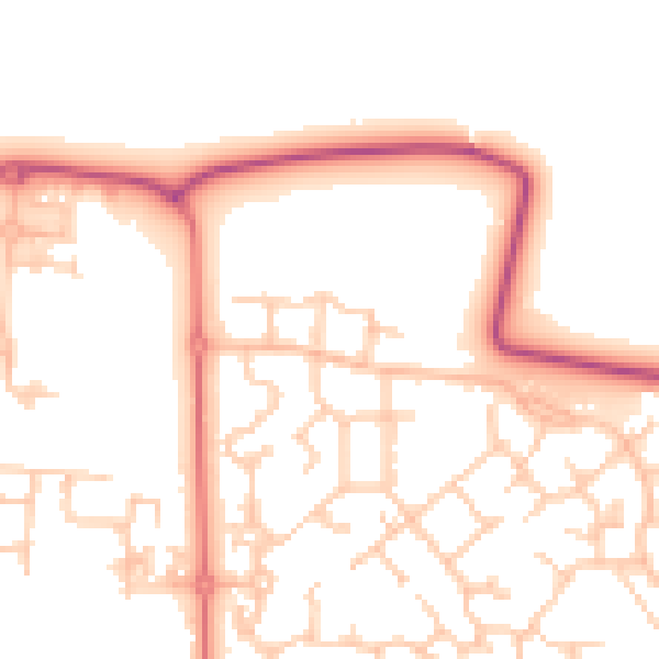 Daytime road noise heatmap for PR7 7BE